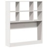 Lit bibliothèque sans matelas blanc 90x200cm bois de pin massif 