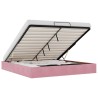 Cadre de lit ottoman sans matelas rose 200x200 cm velours 