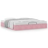 Cadre de lit ottoman sans matelas rose 200x200 cm velours 