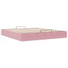 Cadre de lit ottoman sans matelas rose 200x200 cm velours 