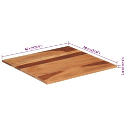 Dessus de table bois massif d'acacia 15-16 mm 60x60 cm 