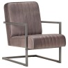 Chaise de canapé cantilever marron délavé cuir véritable 