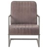 Chaise de canapé cantilever marron délavé cuir véritable 