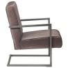 Chaise de canapé cantilever marron délavé cuir véritable 