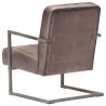 Chaise de canapé cantilever marron délavé cuir véritable 