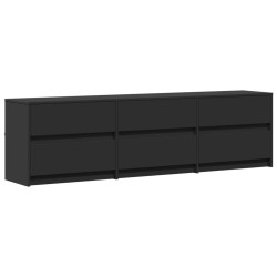 Meuble TV avec LED noir 180x34x50 cm bois d'ingénierie 