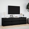 Meuble TV avec LED noir 180x34x50 cm bois d'ingénierie 