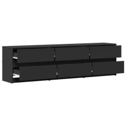 Meuble TV avec LED noir 180x34x50 cm bois d'ingénierie 
