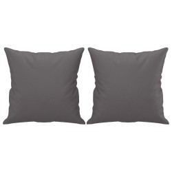 Canapé 2 places avec oreillers gris 120 cm similicuir 