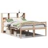 Lit bibliothèque sans matelas 140x190 cm bois de pin massif 