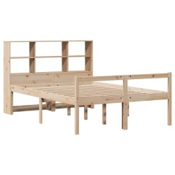 Lit bibliothèque sans matelas 140x190 cm bois de pin massif 