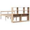 Lit bibliothèque sans matelas 140x190 cm bois de pin massif 