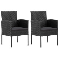 Ensemble à manger de jardin 3 pcs Noir 