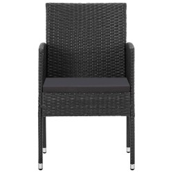 Ensemble à manger de jardin 3 pcs Noir 