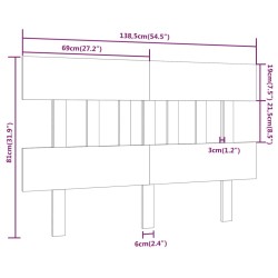Tête de lit Gris 138,5x3x81 cm Bois massif de pin 