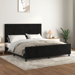Cadre de lit sans matelas noir 160x200 cm velours 