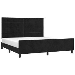 Cadre de lit sans matelas noir 160x200 cm velours 