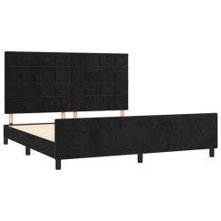Cadre de lit sans matelas noir 160x200 cm velours 