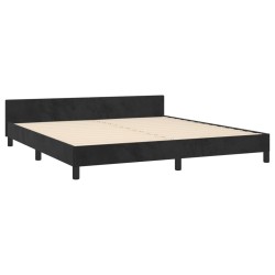 Cadre de lit sans matelas noir 160x200 cm velours 