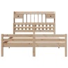 Lit bibliothèque sans matelas 160x200 cm bois massif de pin 