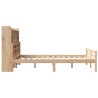 Lit bibliothèque sans matelas 160x200 cm bois massif de pin 