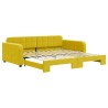 Lit de jour avec lit gigogne jaune 100x200 cm velours 