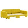 Lit de jour avec lit gigogne jaune 100x200 cm velours 