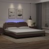 Cadre de lit avec LED sans matelas marron 200x200 cm 