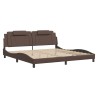 Cadre de lit avec LED sans matelas marron 200x200 cm 
