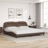 Cadre de lit avec LED sans matelas marron 200x200 cm 