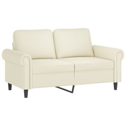 Canapé 2 places avec oreillers décoratifs crème 120 cm velours 