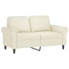 Canapé 2 places avec oreillers décoratifs crème 120 cm velours 