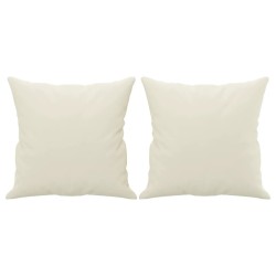 Canapé 2 places avec oreillers décoratifs crème 120 cm velours 