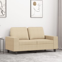Canapé à 2 places Crème 120 cm Tissu 