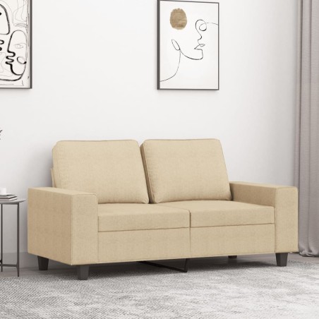 Canapé à 2 places Crème 120 cm Tissu 