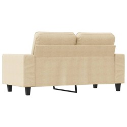 Canapé à 2 places Crème 120 cm Tissu 