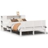 Lit bibliothèque sans matelas blanc 120x200 cm bois pin massif 