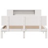 Lit bibliothèque sans matelas blanc 120x200 cm bois pin massif 