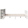 Lit bibliothèque sans matelas blanc 120x200 cm bois pin massif 