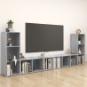 Meubles TV 4 pcs Gris béton 107x35x37 cm Bois d'ingénierie 