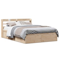 Cadre de lit avec tête de lit 150x200 cm bois de pin massif 