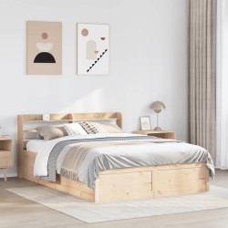 Cadre de lit avec tête de lit 150x200 cm bois de pin massif 