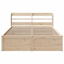 Cadre de lit avec tête de lit 150x200 cm bois de pin massif 