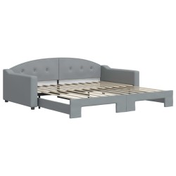 Lit de jour avec gigogne sans matelas gris clair 100x200 cm 