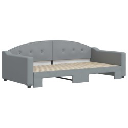 Lit de jour avec gigogne sans matelas gris clair 100x200 cm 