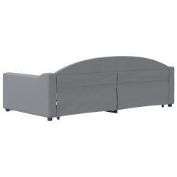 Lit de jour avec gigogne sans matelas gris clair 100x200 cm 