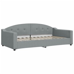 Lit de jour avec gigogne sans matelas gris clair 100x200 cm 