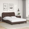 Cadre de lit sans matelas marron 140x190 cm similicuir 