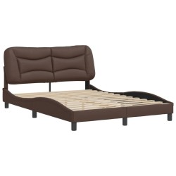 Cadre de lit sans matelas marron 140x190 cm similicuir 