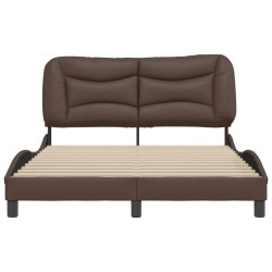 Cadre de lit sans matelas marron 140x190 cm similicuir 